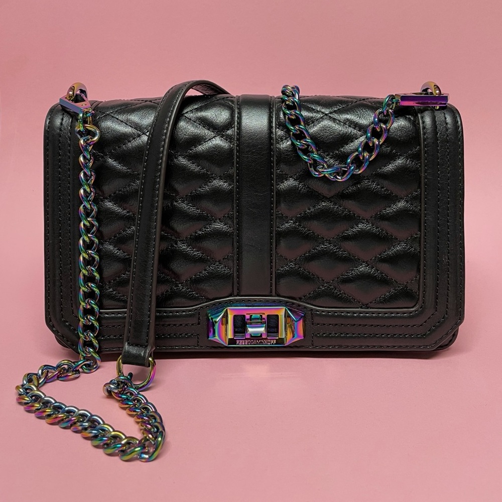 Rebecca Minkoff Love Crossbody w/ Iridescent Oil Slick Hardware